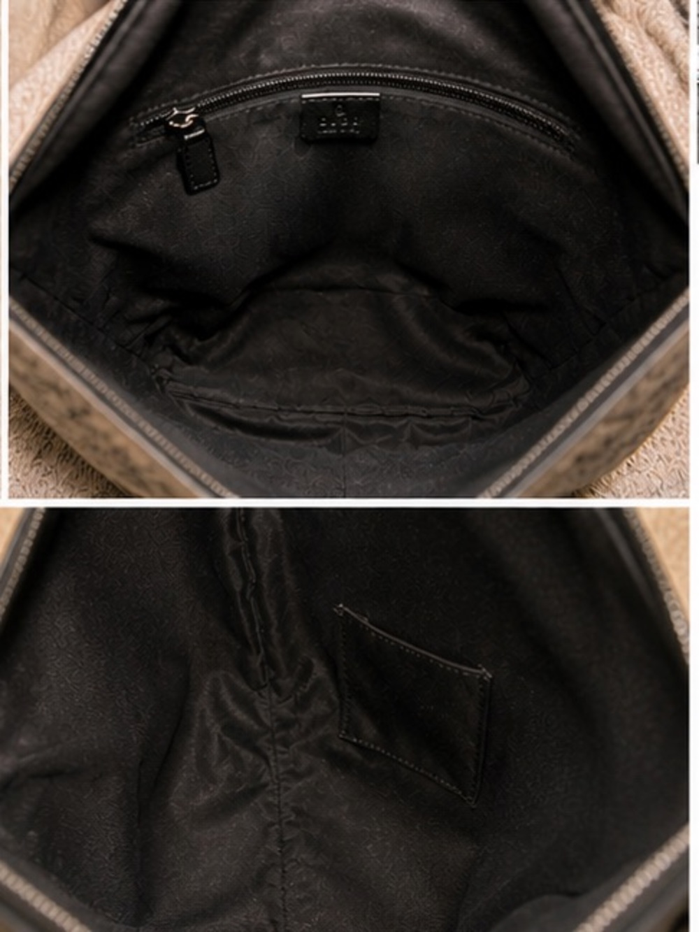 Gucci GG Supreme Monogram Shoulder Bag π Black Trim Canvas Crossbody - Picture 5 of 10